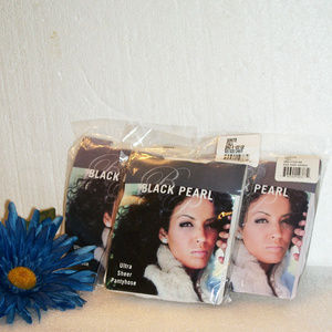 BLACK PEARL 3 Pair Sz TALL White Pantyhose NIP